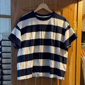 Old Navy navy and White Crew Neck Tee